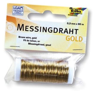Basteldraht - 0,3 mm, Messing goldfarben, 1 St.