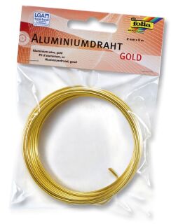 Basteldraht Alu - gold, 2 mm x 5 m, 1 St.