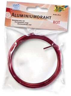 Basteldraht Alu - rot, 2 mm x 5 m, 1 St.