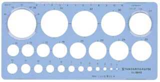 Schablone 9016 mit 25 Kreisen, blau, 1 St.