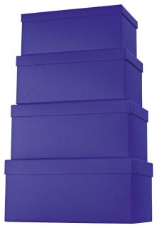 Geschenkkarton - 4 tlg., hoch, dunkelblau, 1 St.