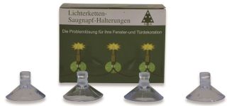 Weihnachtsschmuck Saugnäpfe für Lichterketten - 20 Stück, klar, 1 St.
