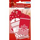 Geschenkanhänger Weihnachten "White Christmas" - 8 x 4 cm, 6 Stück, rot, 10 St.