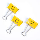Foldback-Klammern, (B)32 mm, gelb, Emoji, Packung mit 20...