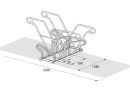 Fahrrad-Anlehnparker 2614 XBF, 4 Einstellplätze, zweiseitig