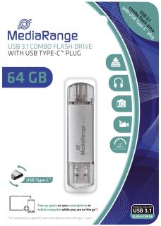 USB Stick 3.1 Kombo-Speicherstick, mit USB Type-C™ Stecker - 64 GB, 1 St.