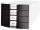 Schubladenbox IMPULS - A4/C4, 4 geschlossene Schubladen, weiß/schwarz, 1 St.