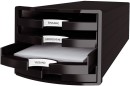 Schubladenbox IMPULS - A4/C4, 4 offene Schubladen, schwarz, 1 St.