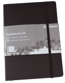 Notizbuch - A5, kariert, 192 Seiten, schwarz, 1 St.