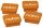 Magnet - eckig, 18 x 22 mm, orange, 4 Stück, 1 St.