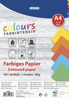 Kopierpapier - A4, 80 g/qm, 40 Blatt, sortiert, 1 St.