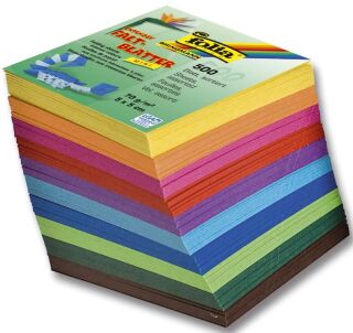 Faltblätter "Mini" 5x5cm - 10 Farben sortiert, 500 Blatt, 70g/qm, 1 St.