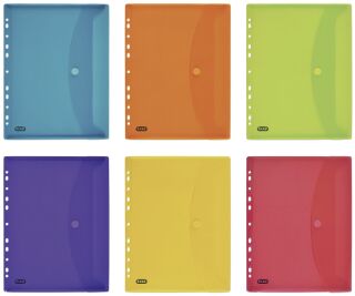Dokumentenhülle zum Abheften - A4, 6 Taschen, PP, transluzent, sortiert, 1 St.