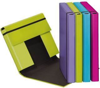 Heftbox Trend - A4, PP, 4 farbig sortiert, Gummizug, 6 St.
