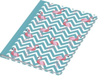 Notizbuch Flamingo blau - A5, Pünktchenlineatur, 96 Blatt, 1 St.