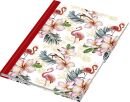 Notizbuch Flamingo rot - A5, Pünktchenlineatur, 96...
