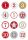 15254 Sticker DECOR Adventskalendersticker 1-24 - rot, Ø 2 cm, 10 St.