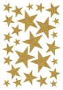 15129 Sticker MAGIC Sterne - gold, glittery, 10 St.