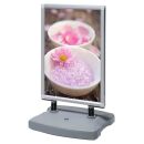 Showdown® Displays Kundenstopper Windtalker silber...