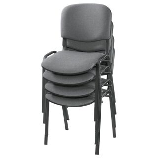 Nowy Styl Besucherstühle Iso ISO BLACK 1.3 C73 grau, gemustert Stoff, 4 St.