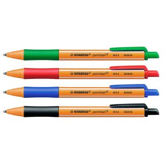 STABILO Kugelschreiber pointball orange, Schreibfarbe: farbsortiert, 4 St.
