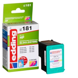 edding EDD-181  color Druckerpatrone kompatibel zu HP 343 (C8766EE)