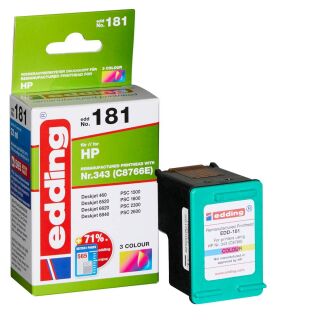 edding EDD-181 color Druckerpatrone kompatibel zu HP 343 (C8766EE)