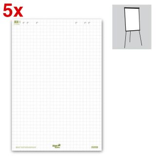 Ursus® Flipchart-Papier Green kariert 68,0 x 99,0 cm, 20 Blatt, 5 Blöcke