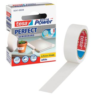 tesa extra Power® Perfect Gewebeband weiß 19,0 mm x 2,75 m 1 Rolle