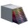 DURABLE Schubladenbox VARICOLOR®  dunkelgrau mit bunten Farblinien 761027, DIN A4 mit 10 Schubladen, 1 St.