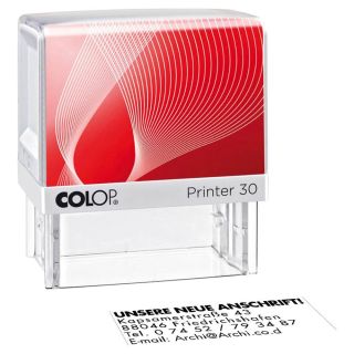 COLOP Textstempel, individualisierbar Printer 30 selbstfärbend schwarz ohne Logo