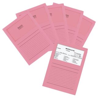 ELCO Sichthüllen Ordo classico DIN A4 rosa glatt 120 g/qm, 100 St.