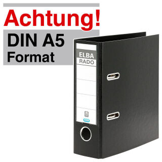 ELBA A5 Hochformat  Ordner schwarz Kunststoff 7,5 cm DIN A5 hoch, 1 St.