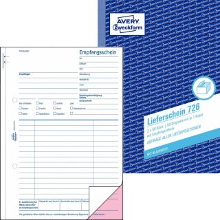AVERY Zweckform Lieferschein mit Empfangsschein Formularbuch 726, 1 St.