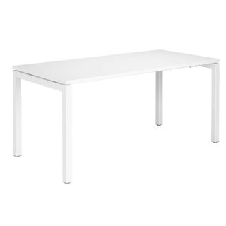 Gürkan Schreibtisch weiß rechteckig, 4-Fuß-Gestell weiß 160,0 x 80,0 cm