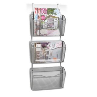 Zeller Wandprospekthalter Mesh silber DIN A4 3 Fächern 35,5 x 9,0 x 85,5 cm, 1 St.