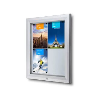 Showdown® Displays Schaukasten T silber 4x DIN A4 58,5 x 4,7 x 76,0 cm, 1 St.