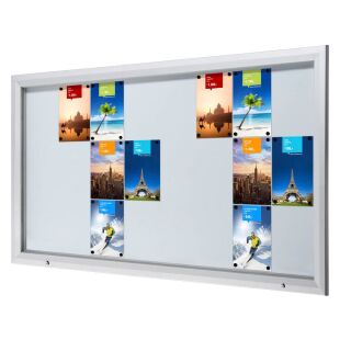 Showdown® Displays Schaukasten T silber 24x DIN A4 190,5 x 4,7 x 106,7 cm, 1 St.