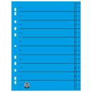 Wekre Trennblätter DIN A4 1-10 blau, 190 g/qm, 50 St.