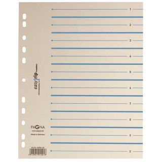 PAGNA Trennblätter Easy Rip DIN A4 1-0 chamois/blau, 225 g/qm, 100 St.