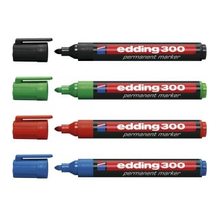 edding 300 Permanentmarker farbsortiert 1,5 - 3,0 mm, 4 St.