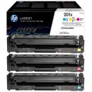 HP 201X (CF253XM) cyan, magenta, gelb Tonerkartuschen,...