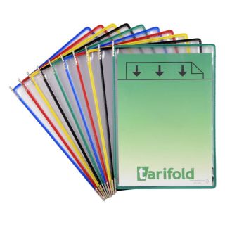 10 tarifold Sichttafeln DIN A4 farbsortiert, Öffnung oben