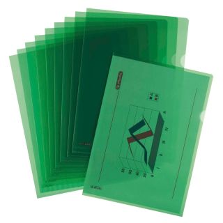 10 herlitz Sichthüllen Aktenhülle DIN A4 grün genarbt 0,19 mm