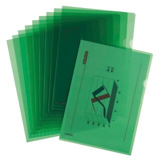 herlitz Sichthüllen DIN A4 grün genarbt 0,19 mm, 10 St.