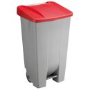 helit Mülleimer 120,0 l grau, rot, 1 St.