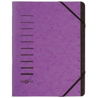 PAGNA Ordnungsmappe 12 Fächer violett, 1 St.