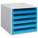 M&M Schubladenbox  ocean-blue 30050961, DIN A4 mit 5...