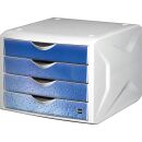 helit Schubladenbox the chameleon  blau H6129634, DIN A4...
