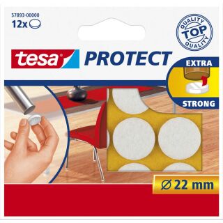 tesa Protect® Filzgleiter Kunststoff Ø 2,2 cm, 12 Set